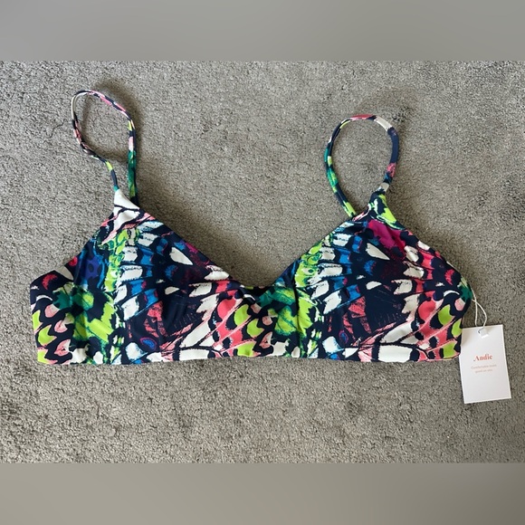 Andie Swim The Molokai Top in Butterfly Colorful Sustainable Bikini Top - Picture 2 of 7